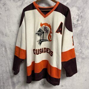 Vintage Brother Rice Crusaders Hockey Jersey Mens XL 90s High School Sewn